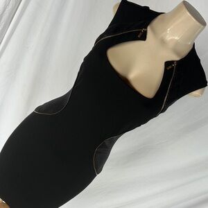 Cache Black and Gold Mini Dress